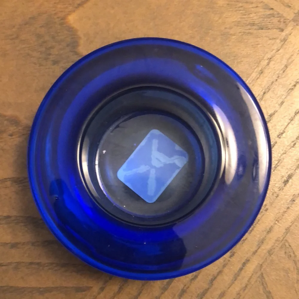 Crate & Barrel cobalt tealight holder